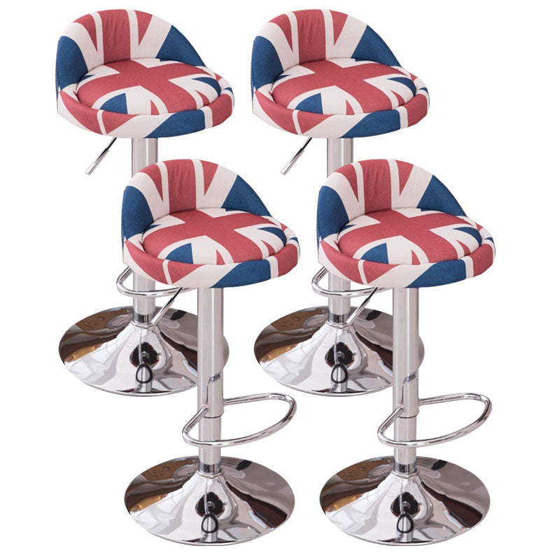 Modern Metal Barstool Faux Leather Upholstered Counter Stool in Matte Finish for Indoor