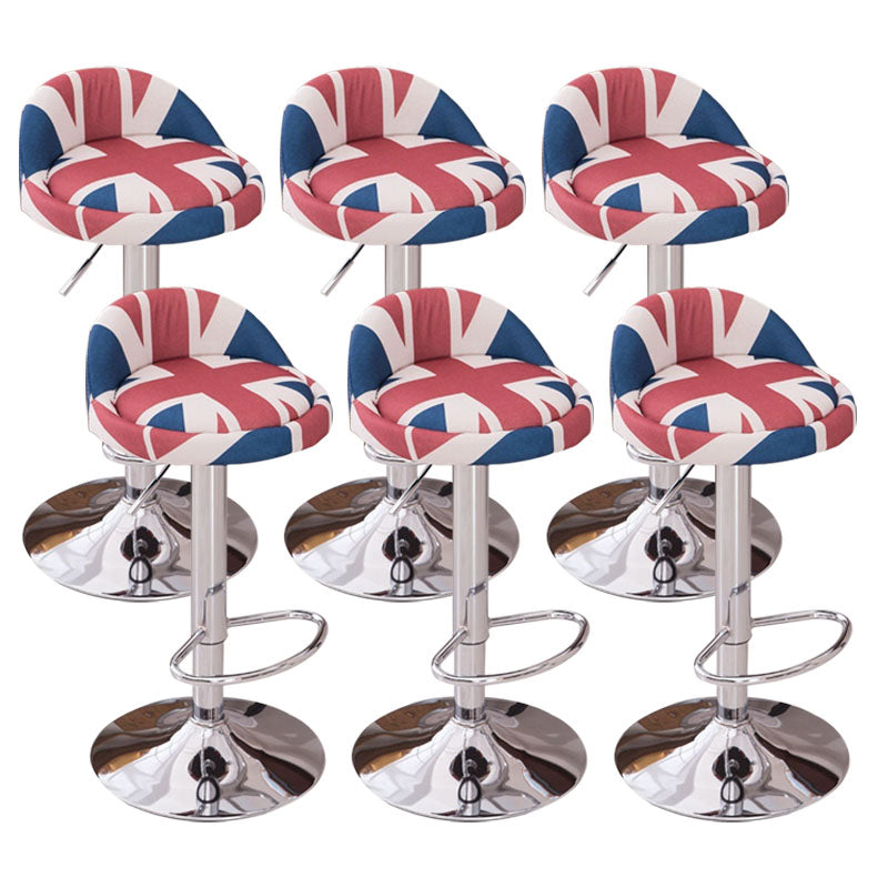 Modern Metal Barstool Faux Leather Upholstered Counter Stool in Matte Finish for Indoor