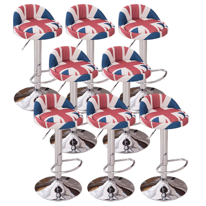 Modern Metal Barstool Faux Leather Upholstered Counter Stool in Matte Finish for Indoor