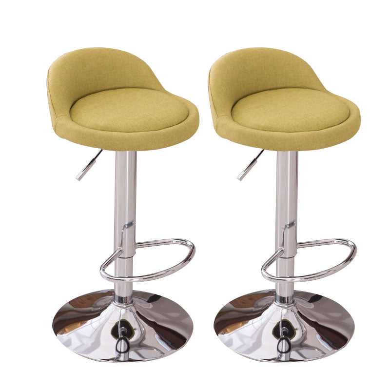 Modern Metal Barstool Faux Leather Upholstered Counter Stool in Matte Finish for Indoor