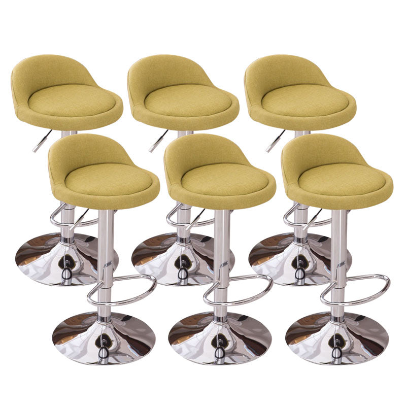 Modern Metal Barstool Faux Leather Upholstered Counter Stool in Matte Finish for Indoor