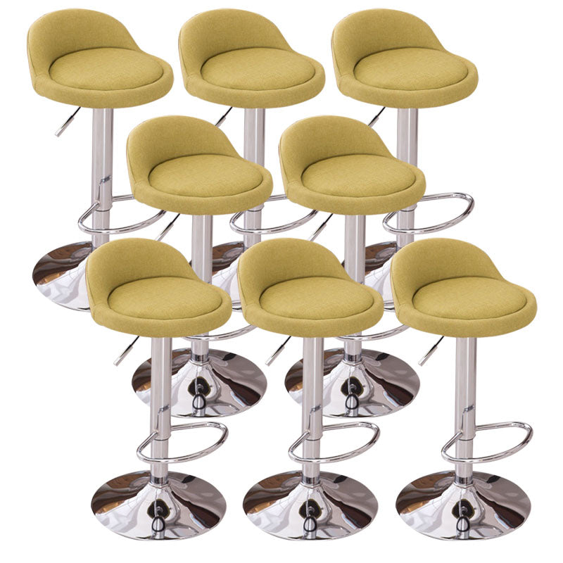 Modern Metal Barstool Faux Leather Upholstered Counter Stool in Matte Finish for Indoor