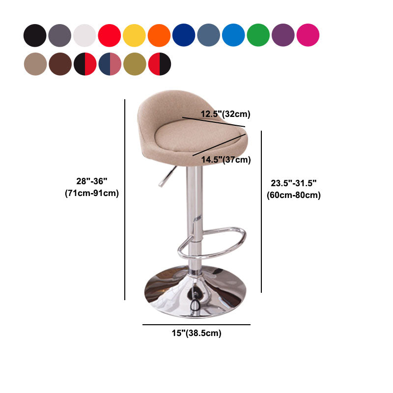 Modern Metal Barstool Faux Leather Upholstered Counter Stool in Matte Finish for Indoor