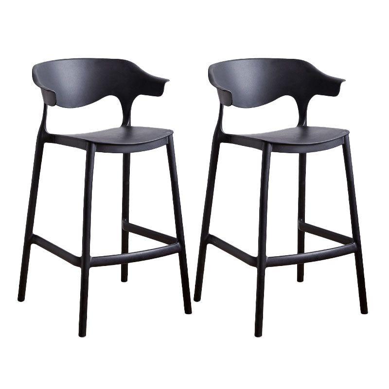 Scandinavian Plastic Barstool Low Back Counter Stool Footrest Furniture