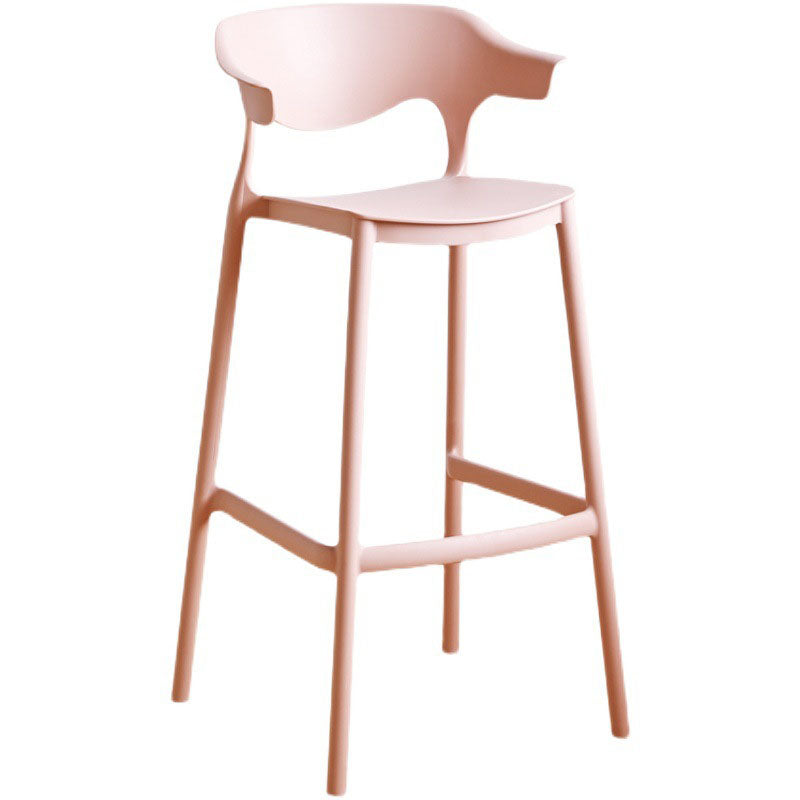 Scandinavian Plastic Barstool Low Back Counter Stool Footrest Furniture