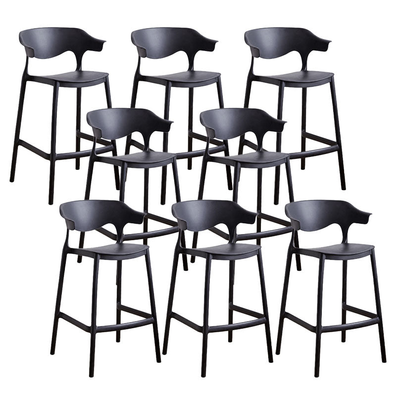 Scandinavian Plastic Barstool Low Back Counter Stool Footrest Furniture