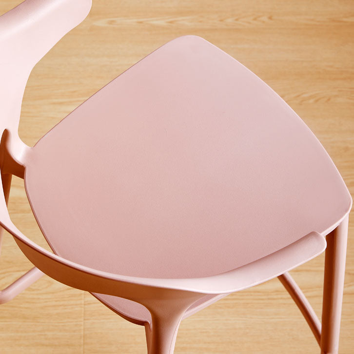 Scandinavian Plastic Barstool Low Back Counter Stool Footrest Furniture