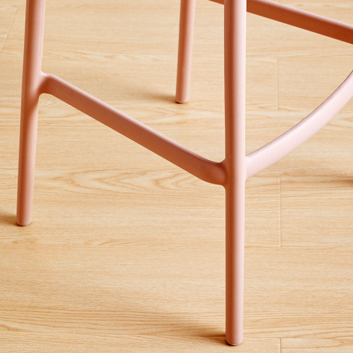 Scandinavian Plastic Barstool Low Back Counter Stool Footrest Furniture