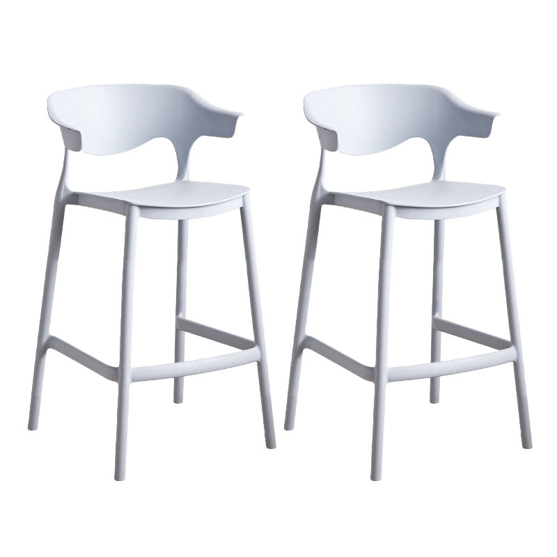Scandinavian Plastic Barstool Low Back Counter Stool Footrest Furniture