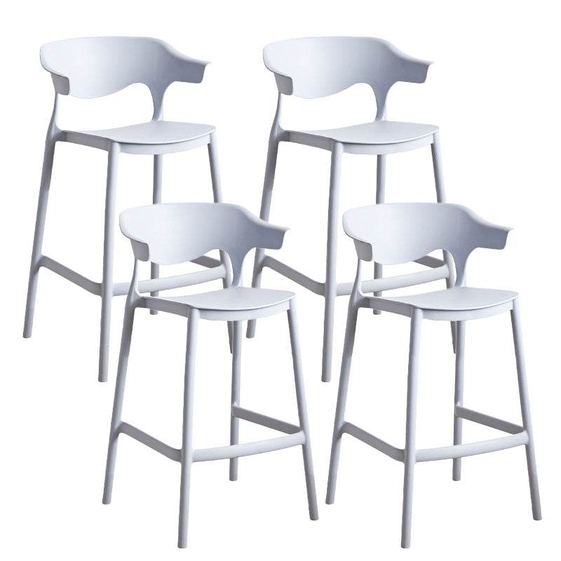 Scandinavian Plastic Barstool Low Back Counter Stool Footrest Furniture