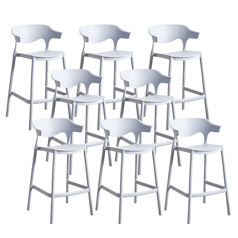 Scandinavian Plastic Barstool Low Back Counter Stool Footrest Furniture