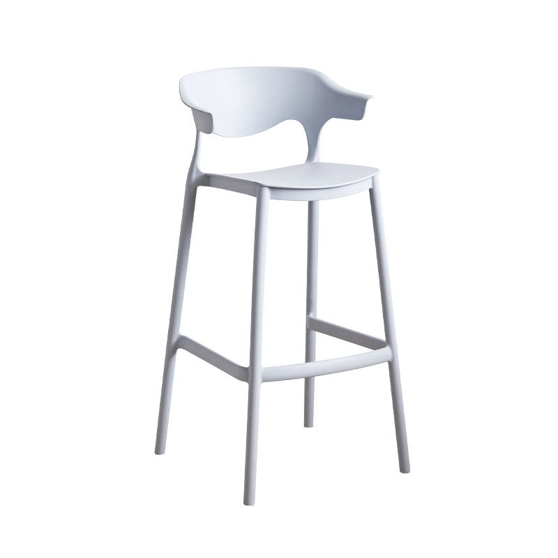 Scandinavian Plastic Barstool Low Back Counter Stool Footrest Furniture