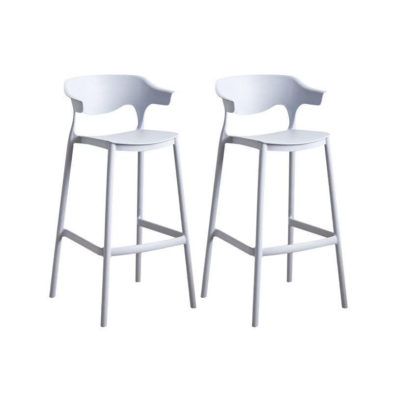 Scandinavian Plastic Barstool Low Back Counter Stool Footrest Furniture