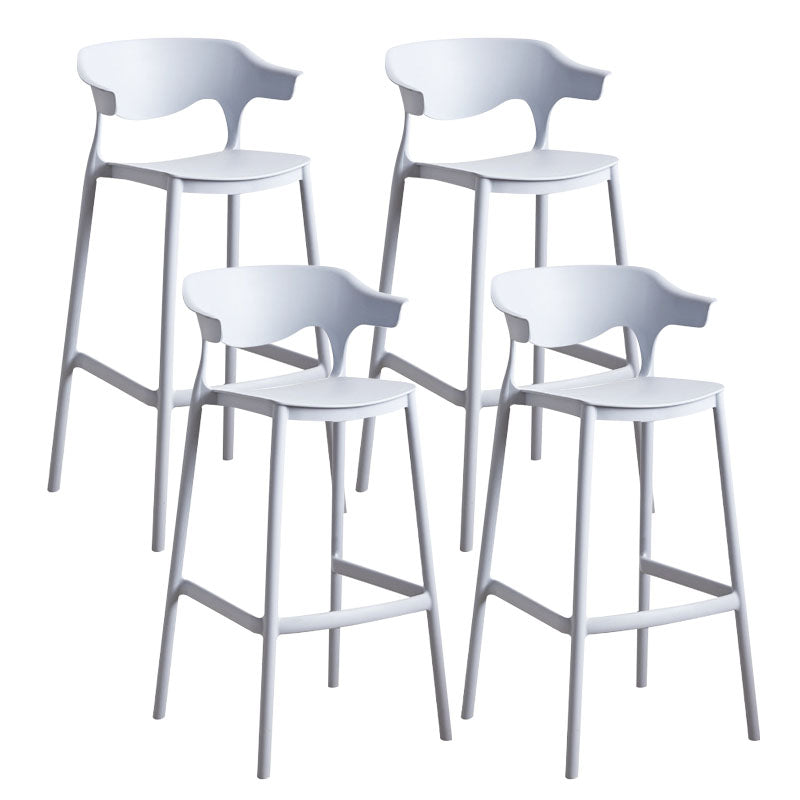 Scandinavian Plastic Barstool Low Back Counter Stool Footrest Furniture