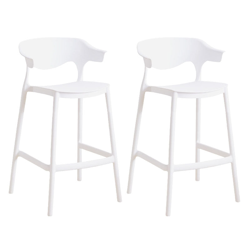 Scandinavian Plastic Barstool Low Back Counter Stool Footrest Furniture