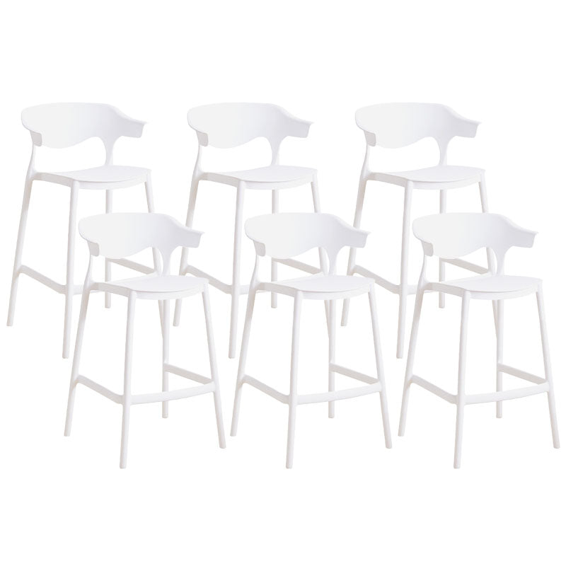 Scandinavian Plastic Barstool Low Back Counter Stool Footrest Furniture