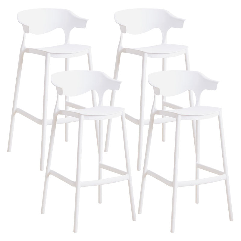 Scandinavian Plastic Barstool Low Back Counter Stool Footrest Furniture