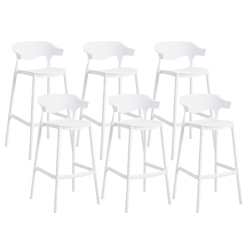 Scandinavian Plastic Barstool Low Back Counter Stool Footrest Furniture