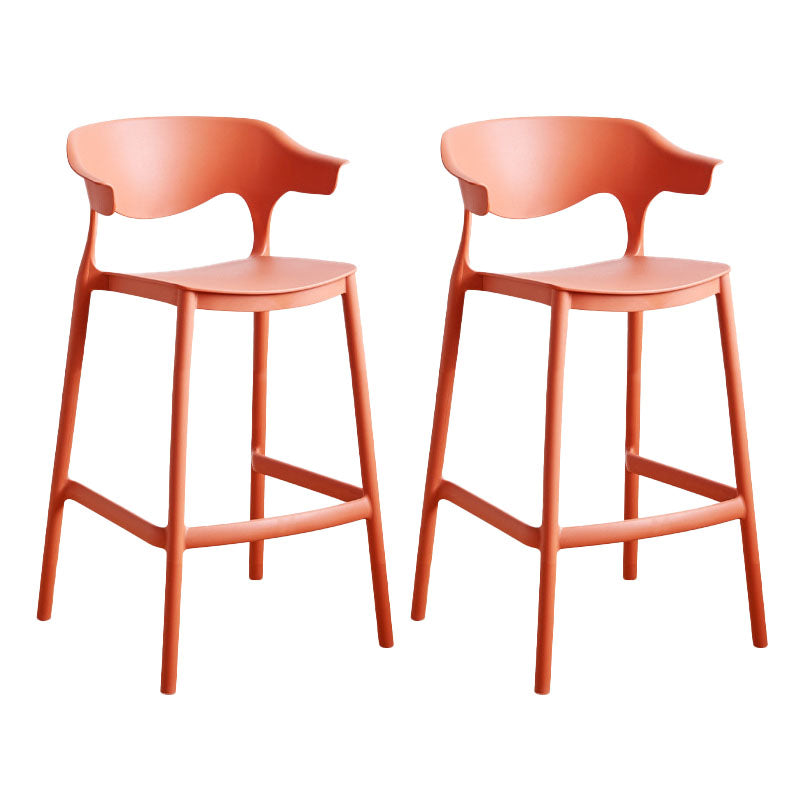 Scandinavian Plastic Barstool Low Back Counter Stool Footrest Furniture
