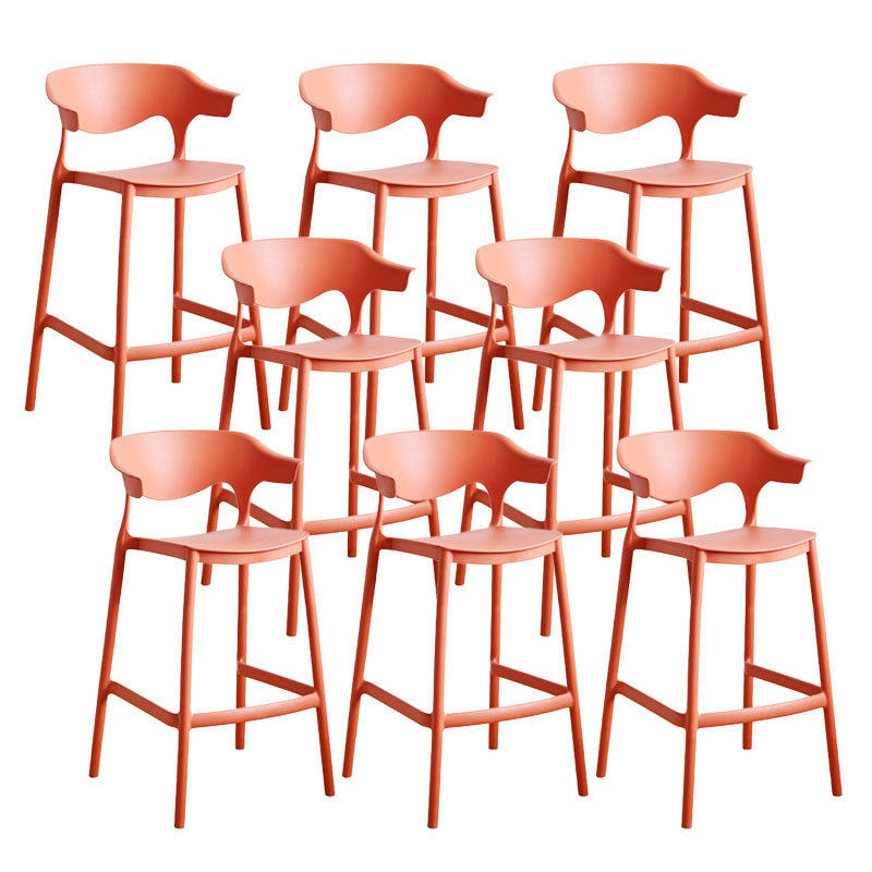 Scandinavian Plastic Barstool Low Back Counter Stool Footrest Furniture