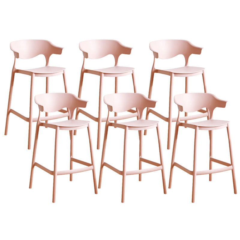 Scandinavian Plastic Barstool Low Back Counter Stool Footrest Furniture