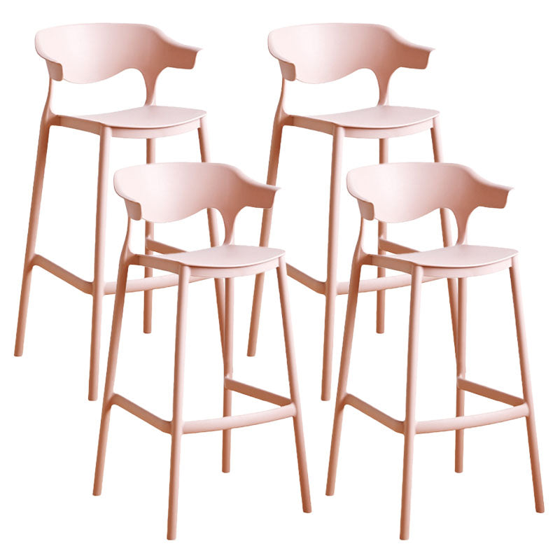 Scandinavian Plastic Barstool Low Back Counter Stool Footrest Furniture