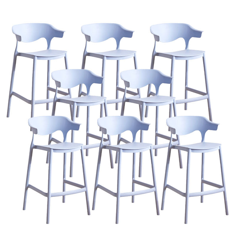 Scandinavian Plastic Barstool Low Back Counter Stool Footrest Furniture