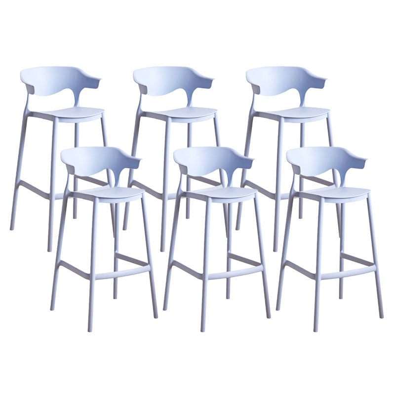 Scandinavian Plastic Barstool Low Back Counter Stool Footrest Furniture