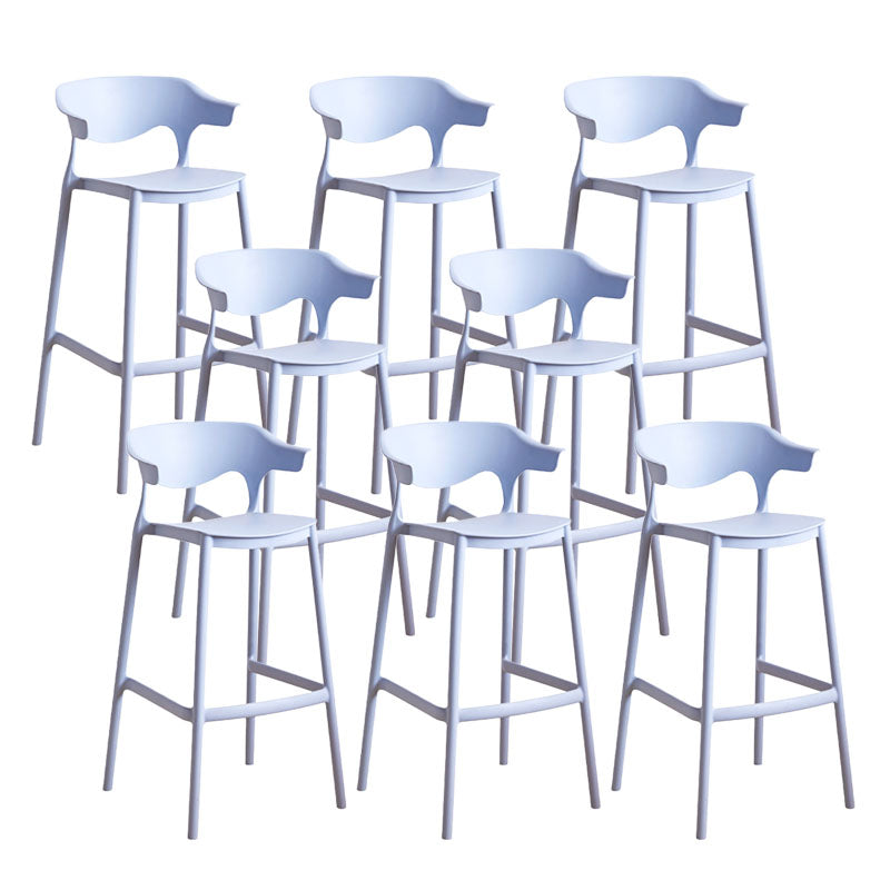 Scandinavian Plastic Barstool Low Back Counter Stool Footrest Furniture
