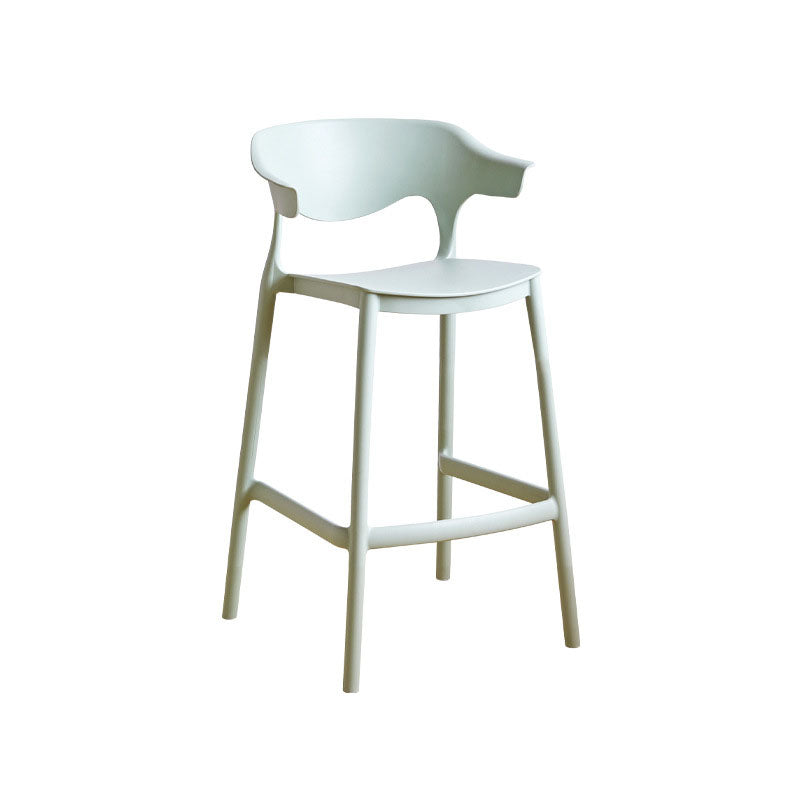 Scandinavian Plastic Barstool Low Back Counter Stool Footrest Furniture