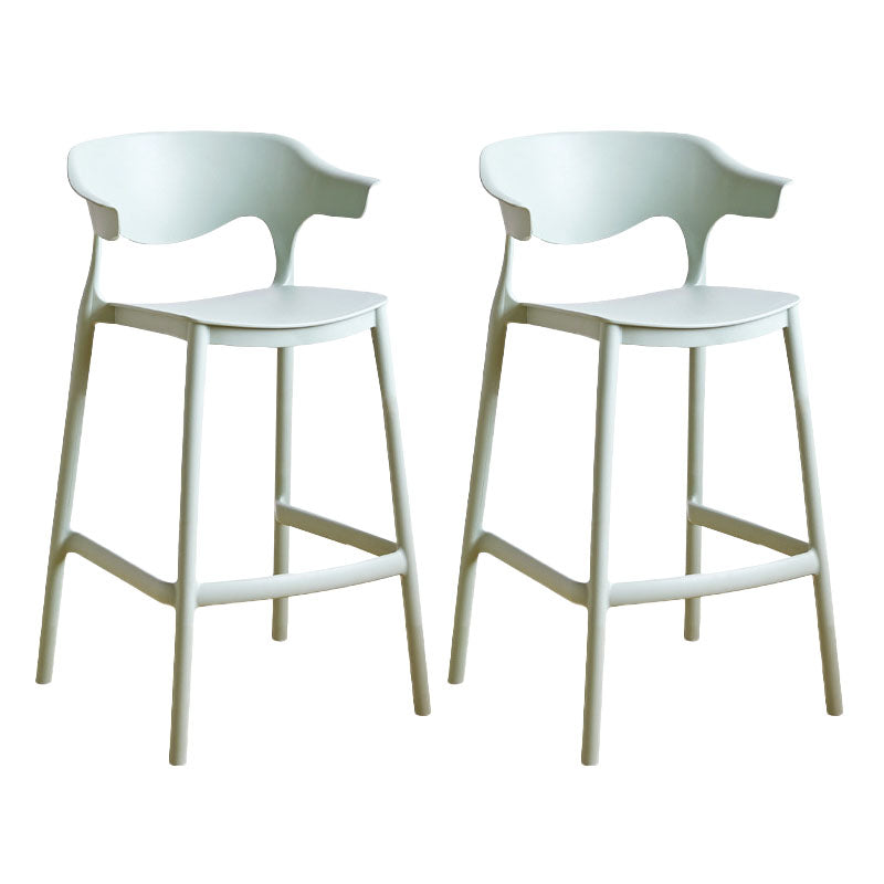 Scandinavian Plastic Barstool Low Back Counter Stool Footrest Furniture