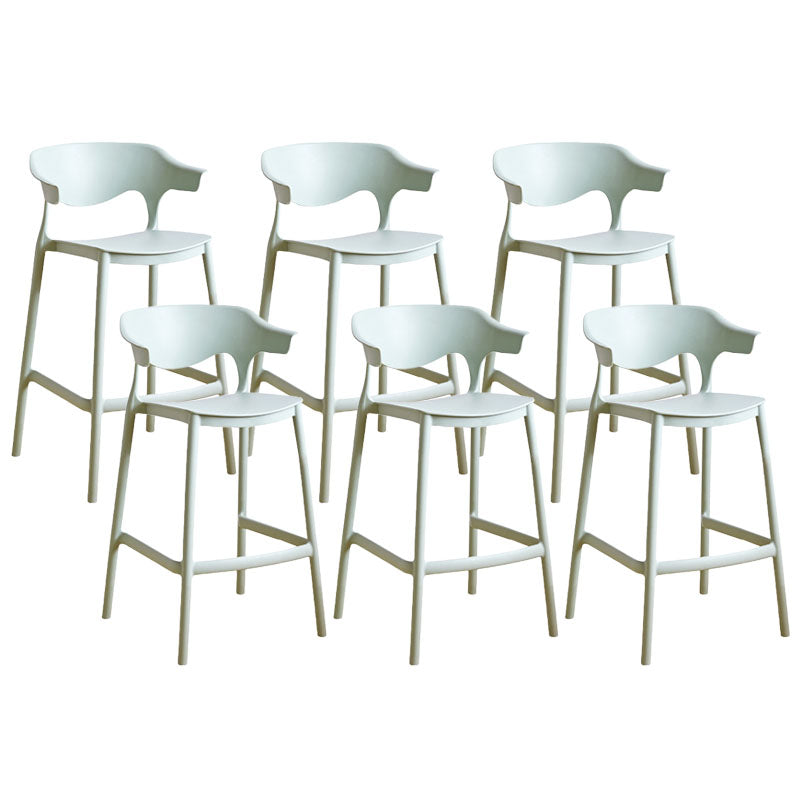 Scandinavian Plastic Barstool Low Back Counter Stool Footrest Furniture