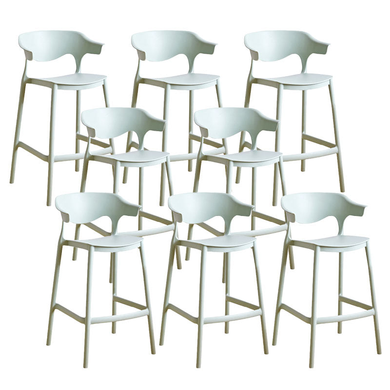 Scandinavian Plastic Barstool Low Back Counter Stool Footrest Furniture