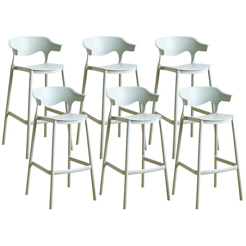 Scandinavian Plastic Barstool Low Back Counter Stool Footrest Furniture