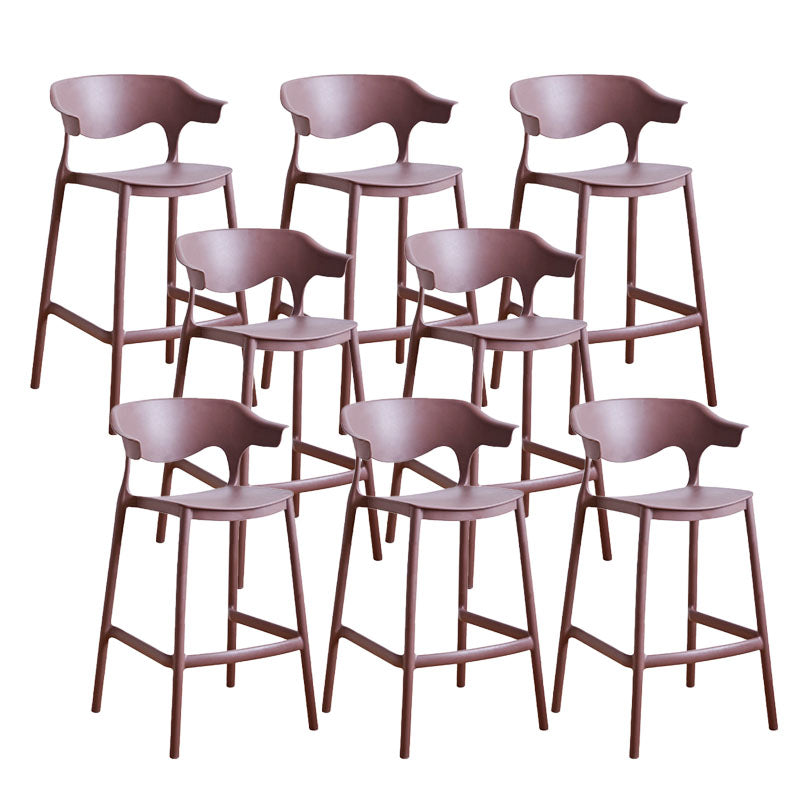 Scandinavian Plastic Barstool Low Back Counter Stool Footrest Furniture