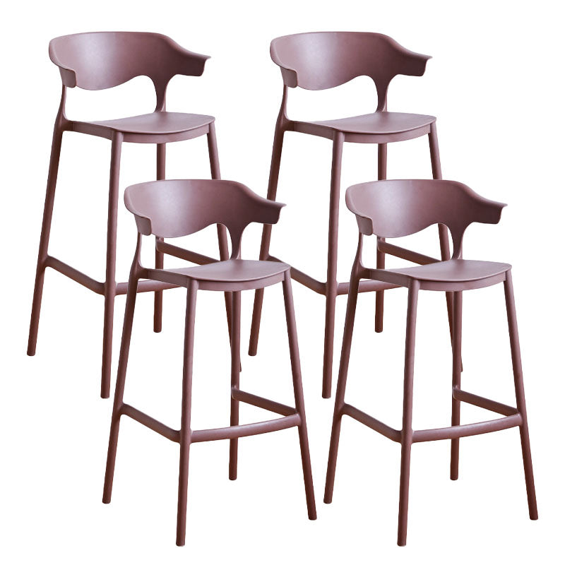 Scandinavian Plastic Barstool Low Back Counter Stool Footrest Furniture