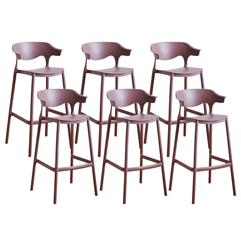 Scandinavian Plastic Barstool Low Back Counter Stool Footrest Furniture