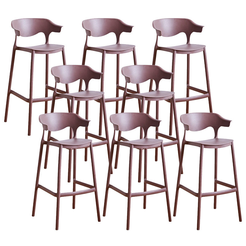 Scandinavian Plastic Barstool Low Back Counter Stool Footrest Furniture