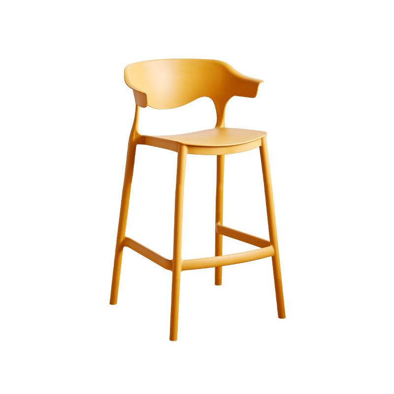 Scandinavian Plastic Barstool Low Back Counter Stool Footrest Furniture