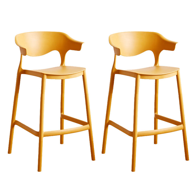 Scandinavian Plastic Barstool Low Back Counter Stool Footrest Furniture