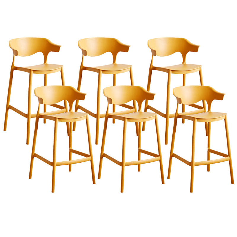 Scandinavian Plastic Barstool Low Back Counter Stool Footrest Furniture