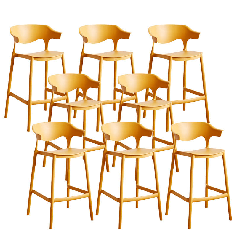 Scandinavian Plastic Barstool Low Back Counter Stool Footrest Furniture