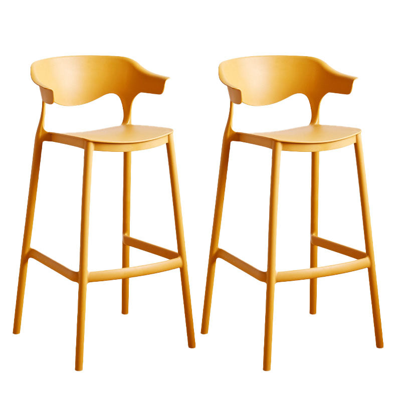 Scandinavian Plastic Barstool Low Back Counter Stool Footrest Furniture