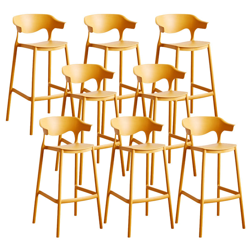Scandinavian Plastic Barstool Low Back Counter Stool Footrest Furniture