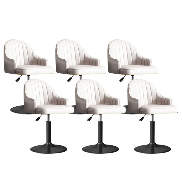 Scandinavian Metal Barstool Low Back Faux Leather Cushion Stool with Footrest