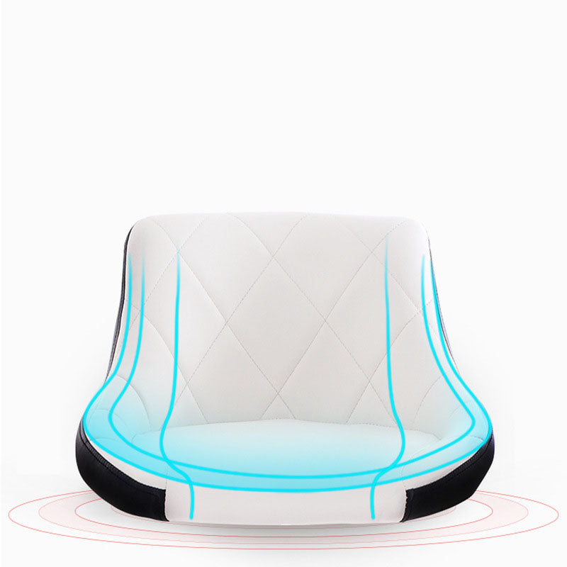 Scandinavian Metal Barstool Low Back Faux Leather Cushion Stool with Iron Base for Bar