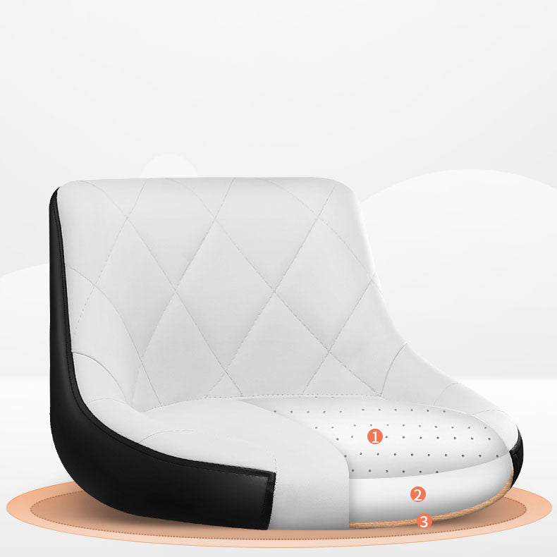 Scandinavian Metal Barstool Low Back Faux Leather Cushion Stool with Iron Base for Bar