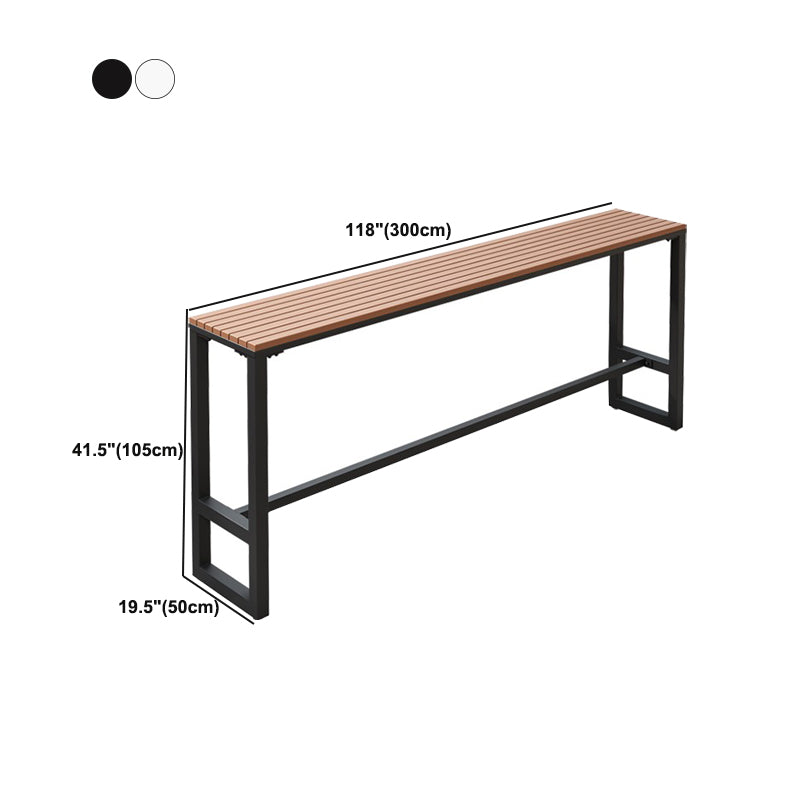 Industrial Style Bar Table Rectangle Wood Bistro Bar Desk with Footrest