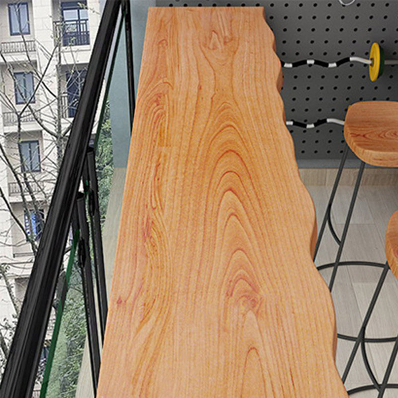 Industrial Style Rectangle Bar Table Solid Wood Bistro Bar Desk