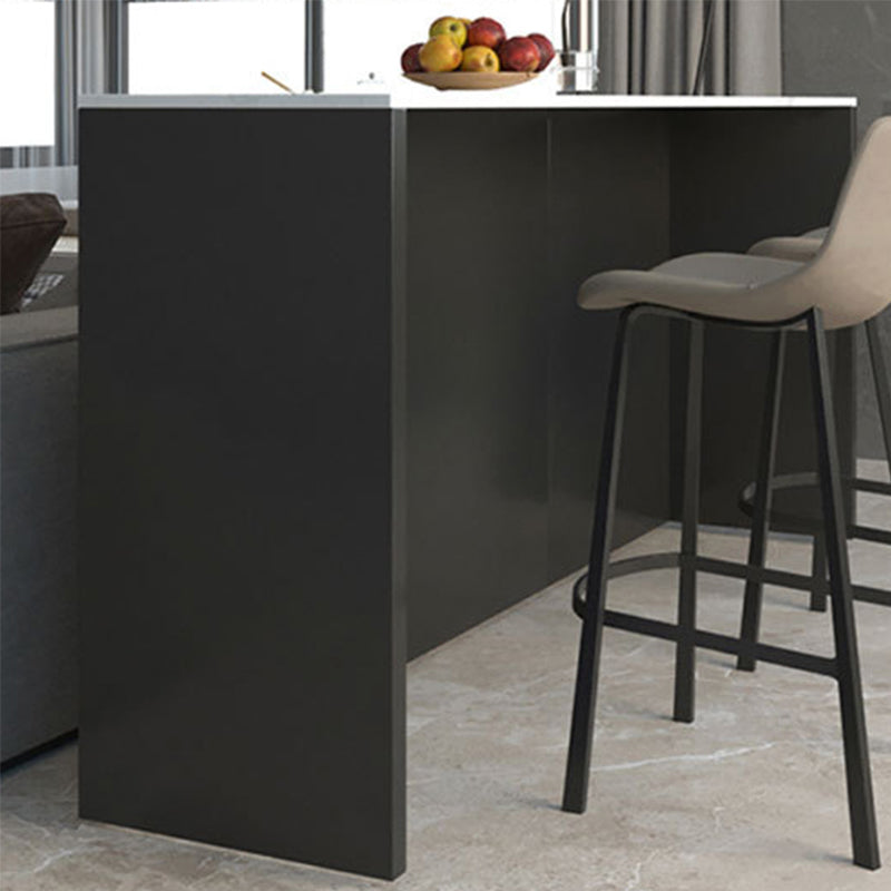 Industrial Style Bar Table Stone Rectangle Bistro Bar Desk for Living Room